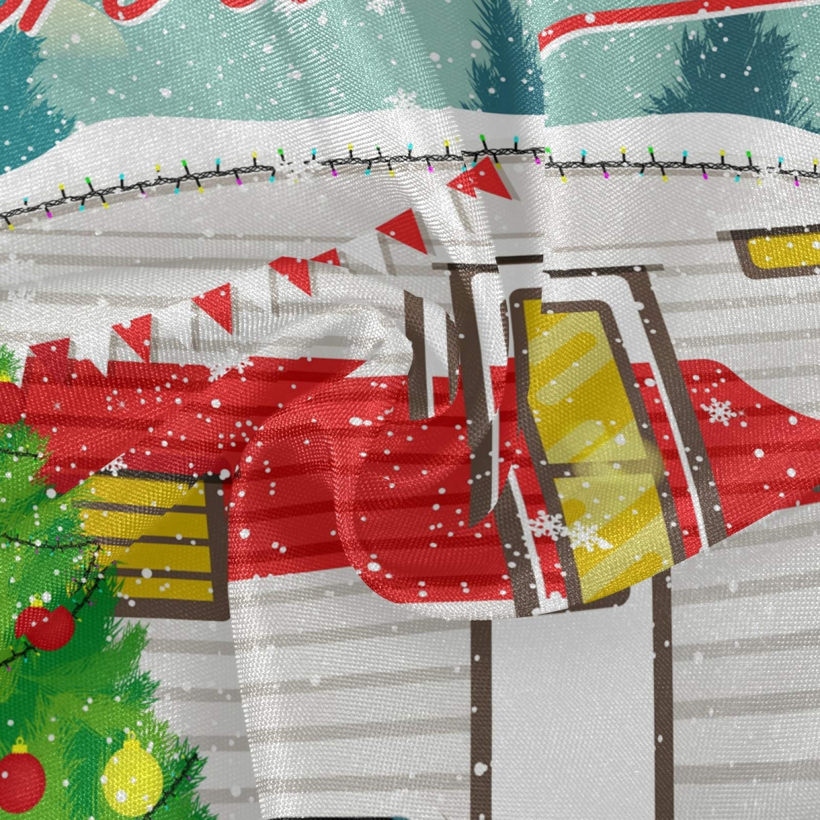 JRDD 60 Inch Round Christmas Tablecloth - Washable, Heat Resistant & Lightweight Travel Trailer Table Cover for Buffet, Holiday Dinner, Home Parties & Kitchen Decor | Perfect for Christmas Celebrations, Family Gatherings & Outdoor Picnics
