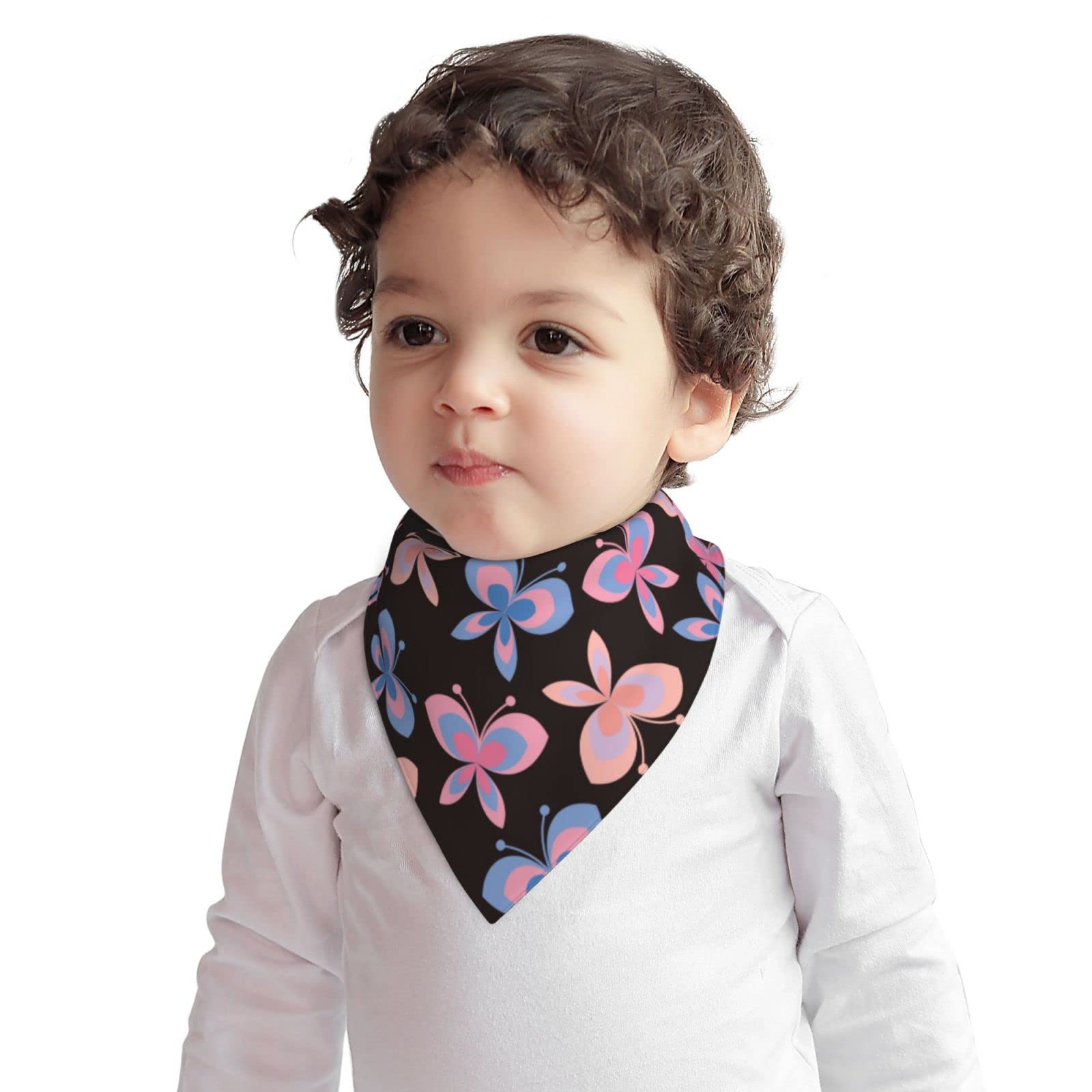 Cotton Baby Bibs - Butterfly Pink Bandana Drool Bibs for Teething & Feeding - Soft & Absorbent Breast Cancer Awareness Bib for Infants - Perfect for Mealtime, Playtime & Everyday Use