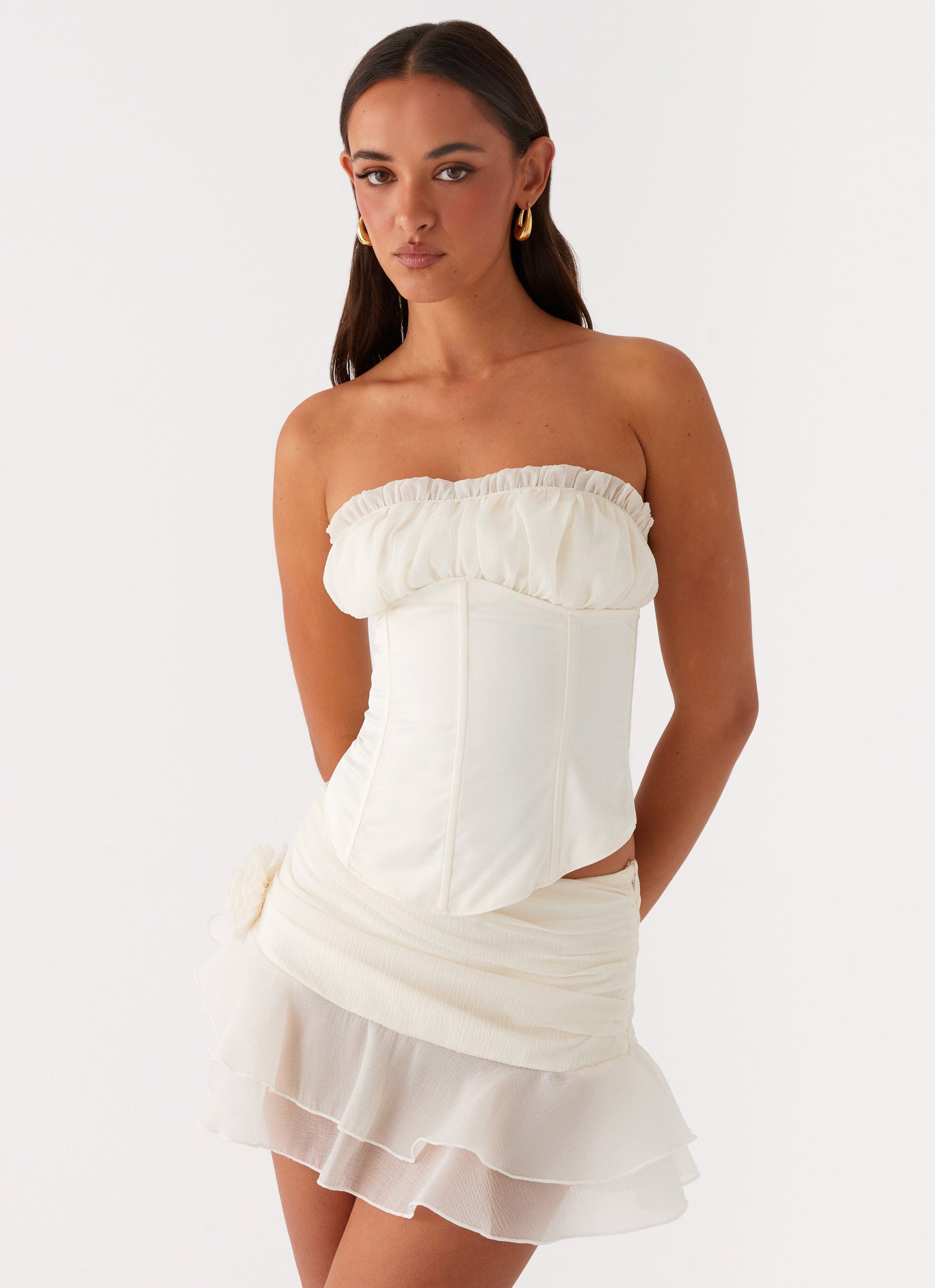 Call Me Never Tiered Mini Skirt in Ivory - Flowy Summer Skirt for Women | Perfect for Beach, Date Night & Casual Outfits