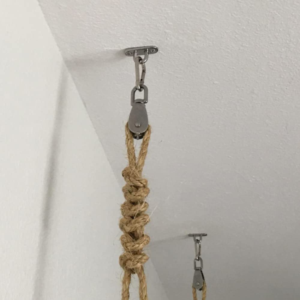4Pcs 304 Stainless Steel Pad Eye Hooks - 3.15 Inch Heavy Duty Ceiling Hook Screw Eyes for Plant Hangers, Coastal Hardware with 5 x 45mm Screws - Perfect for Hanging Plants, Lights, and Outdoor Decor