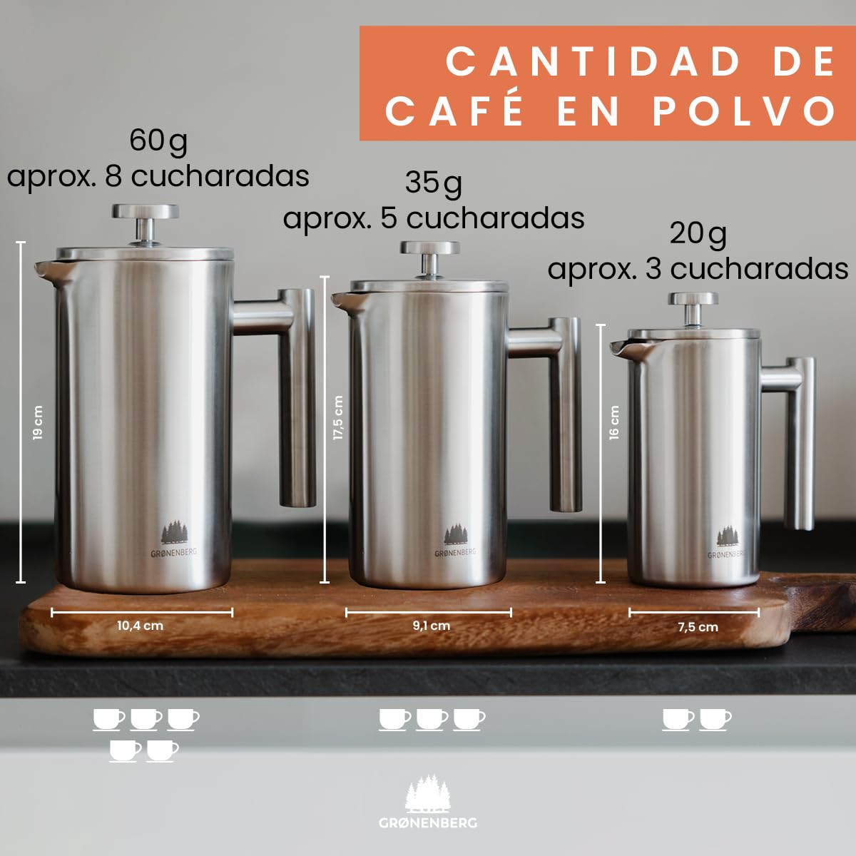 Stainless Steel French Press Coffee Maker - 12 oz (0.35L) Thermal Insulated Coffee Press with Extra Filters | Perfect for Home, Office & Camping Brewing