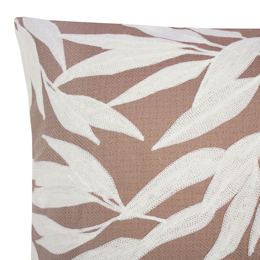 Ironbark WOODROSE Decorative Throw Pillow Cover 18x18 Inches by Bambury - Soft Cotton Square Cushion for Sofa, Bed, Living Room & Home Decor