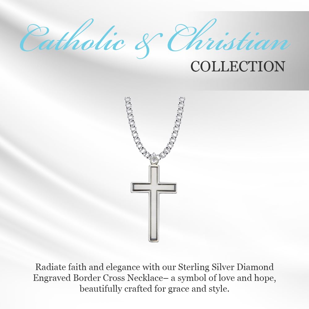True Faith Jewelry Sterling Silver Cross Pendant Necklace - 1 1/4 Inch Religious Jewelry for Women & Men - Perfect for Church, Baptism, Weddings & Everyday Wear