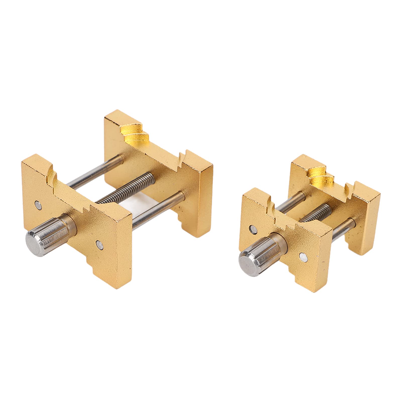 AUHX 2-Piece Aluminum Watch Movement Holder Clamp - Golden Portable Watch Repair Tool for Watchmakers & DIY Enthusiasts | Perfect for Watch Movement Fixing & Maintenance