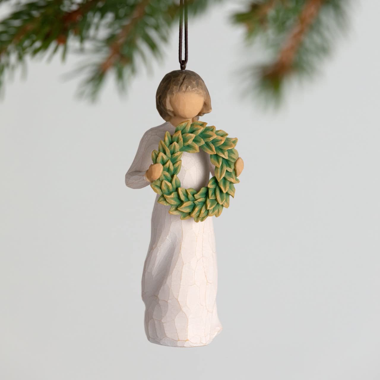 Willow Tree Magnolia Ornament - Hand-Painted Resin Figurine for Home Decor, Gift Giving & Christmas Tree Decoration