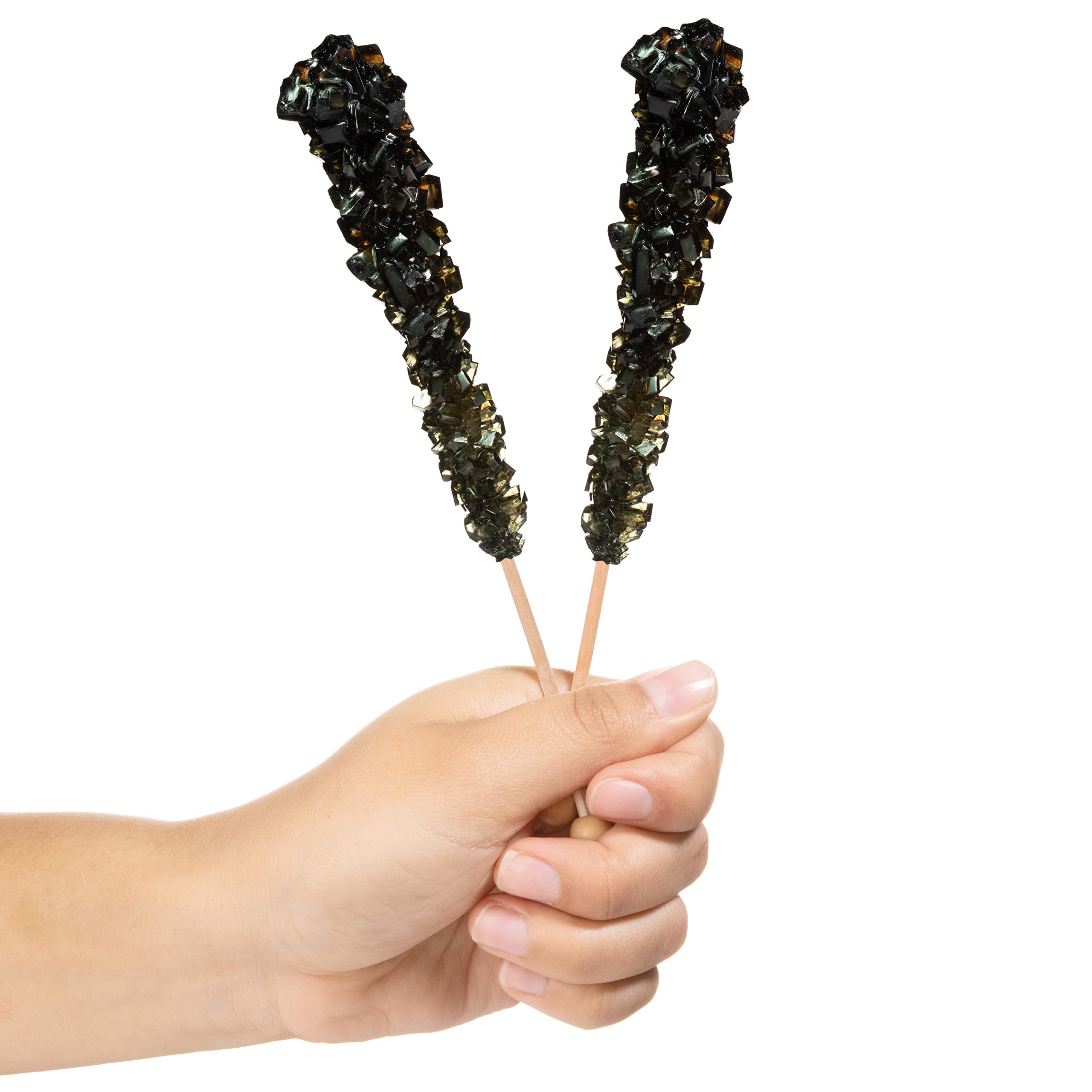 Black Cherry Flavored Rock Candy Sticks - Individually Wrapped (36 Count) - Perfect for Halloween Treats, Party Favors & Gift Baskets