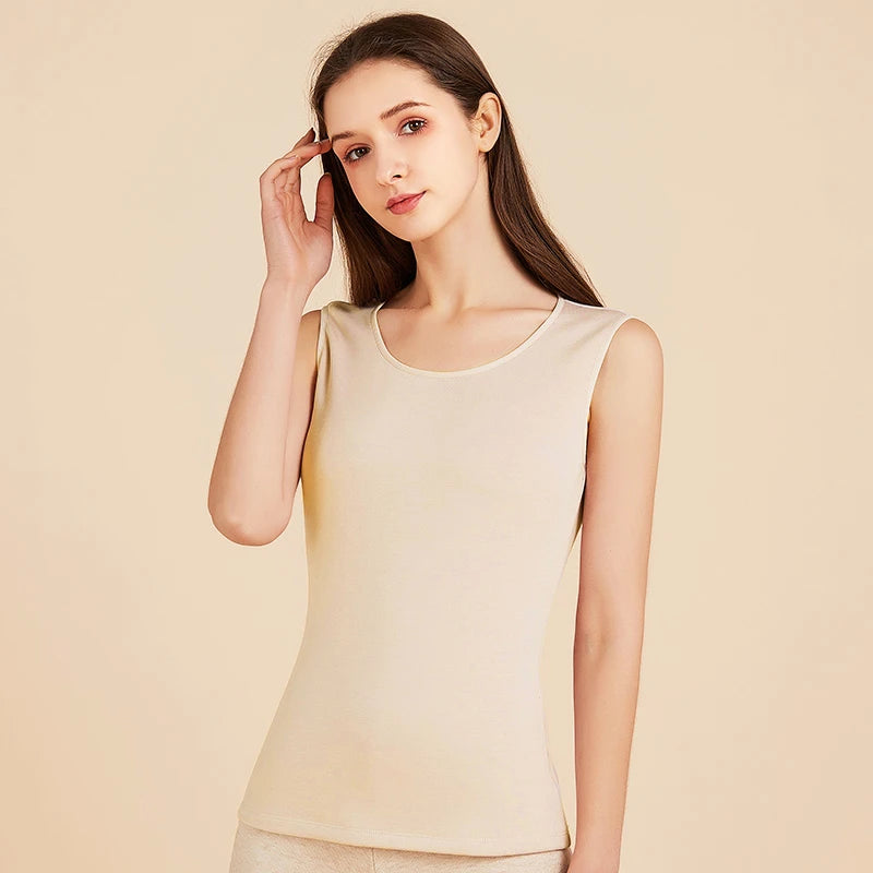 Women's Silk Velvet Thermal Vest - Warm Winter Layering Piece for Cold Weather, Cozy Indoor & Outdoor Wear