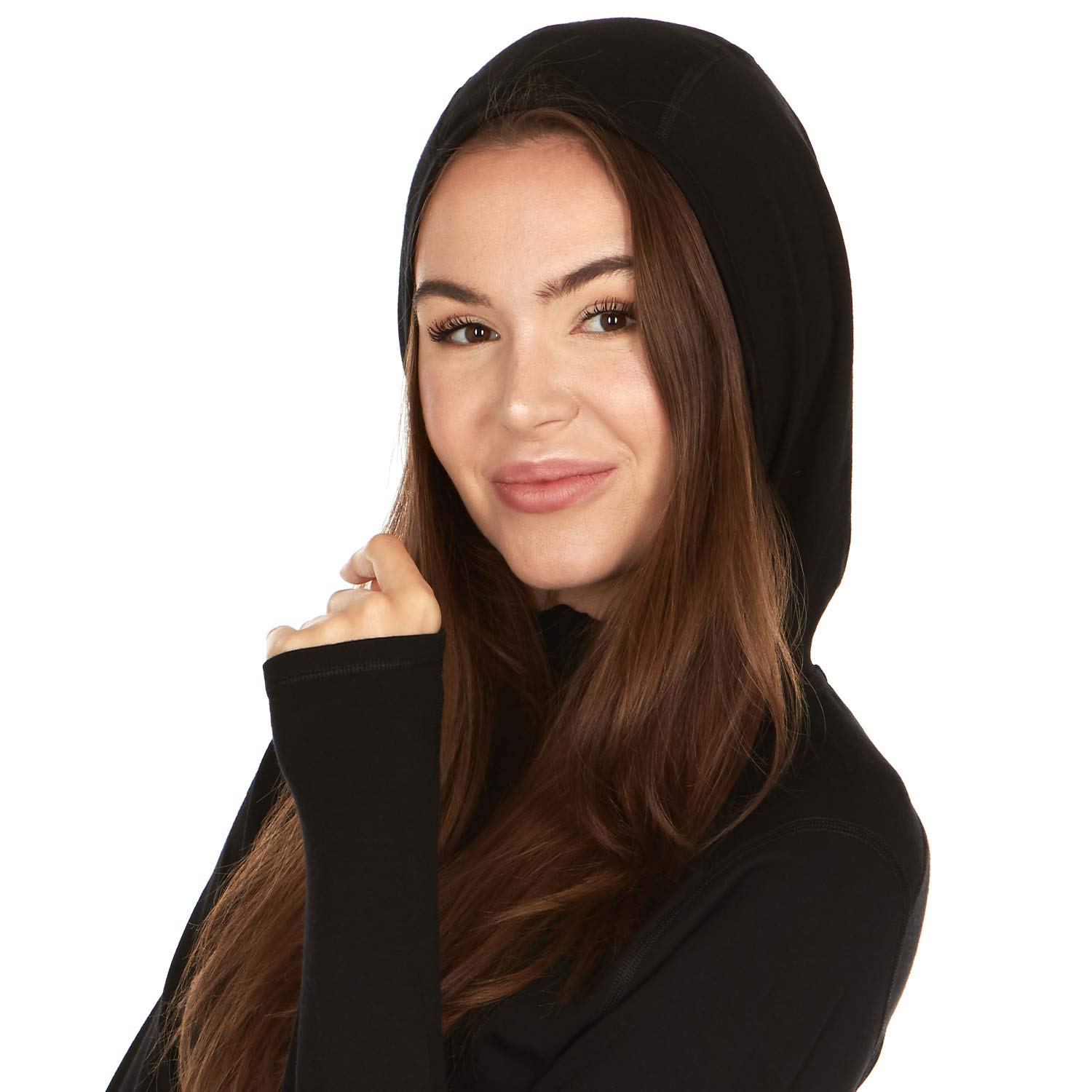 Women's Lightweight 1/4 Zip Sun Protection Hoodie - 84% Merino Wool for Hiking, Running & Outdoor Activities