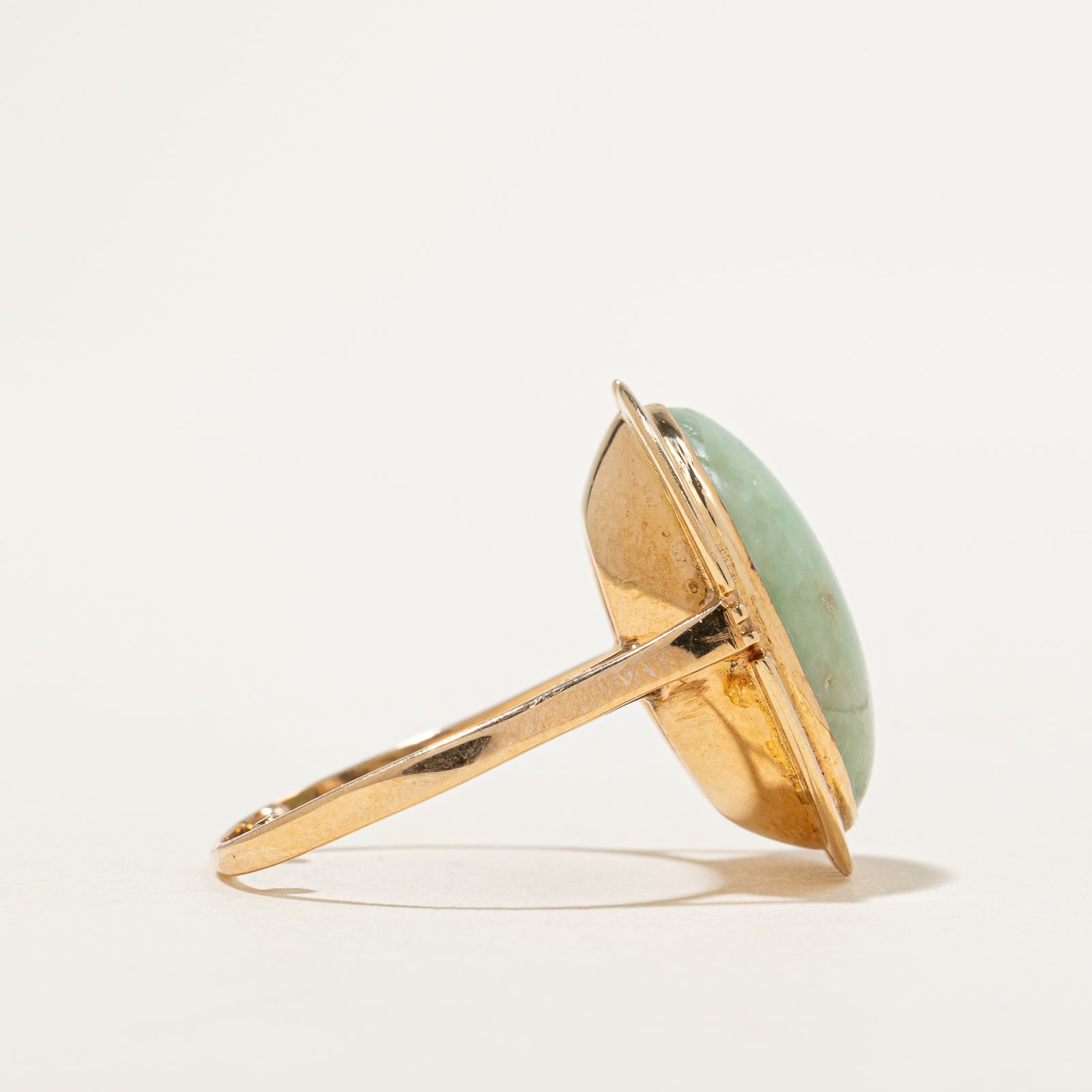 7.20ct Oval Cabochon Jade Dome Ring - Size 5 | Elegant Handmade Jewelry for Women | Perfect for Weddings, Parties & Special Occasions