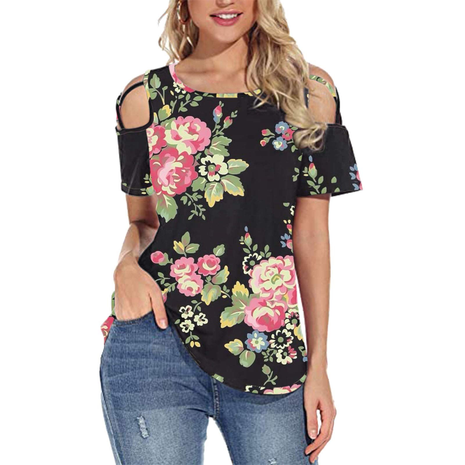 Women's Casual Leopard Print V-Neck Short Sleeve Blouse - Sexy Tops for Summer, Work & Date Night Outfits