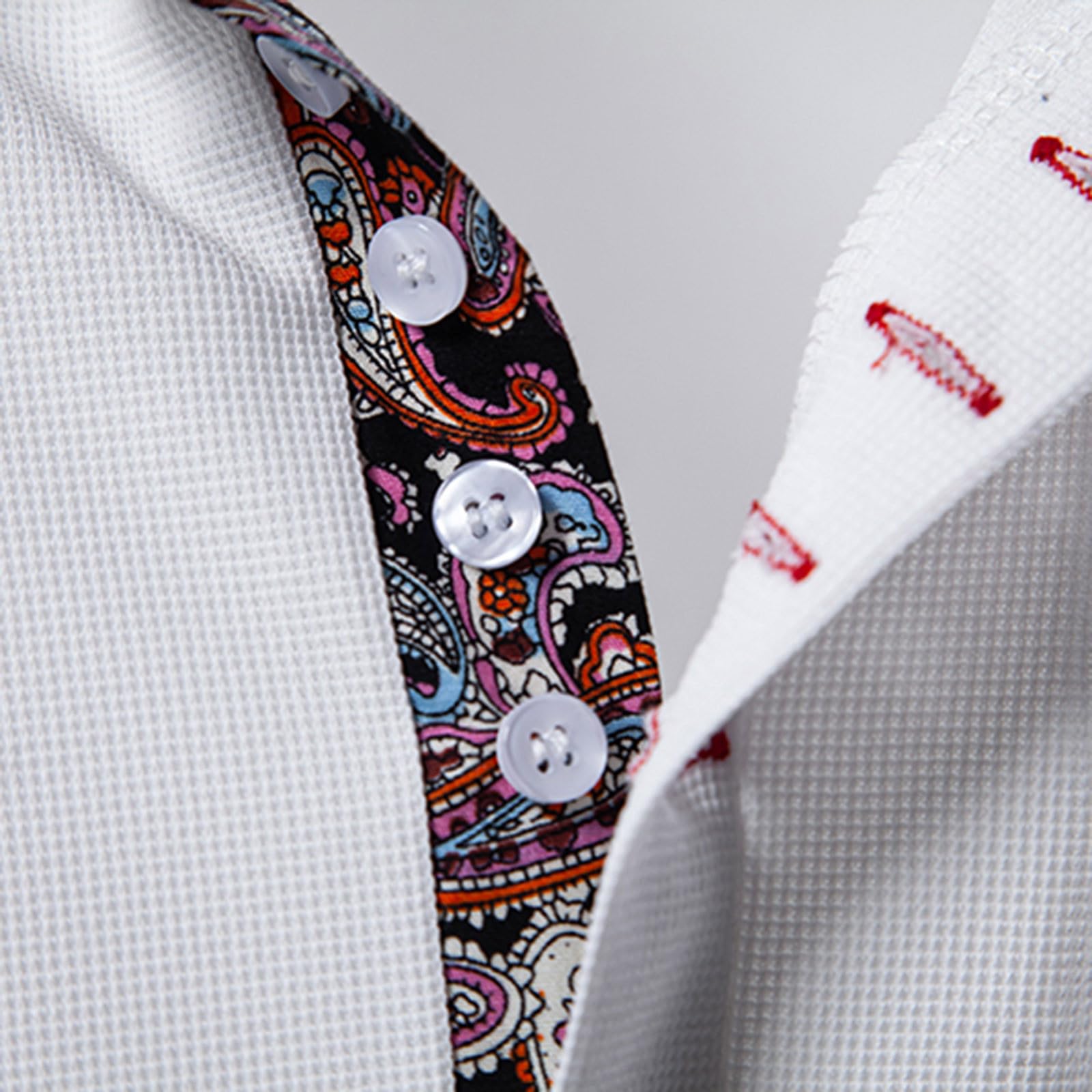 Men's Short Sleeve Polo Shirts - Paisley Print Golf Shirts for Summer | Business Casual Button-Down Tops for Work & Outdoor Activities