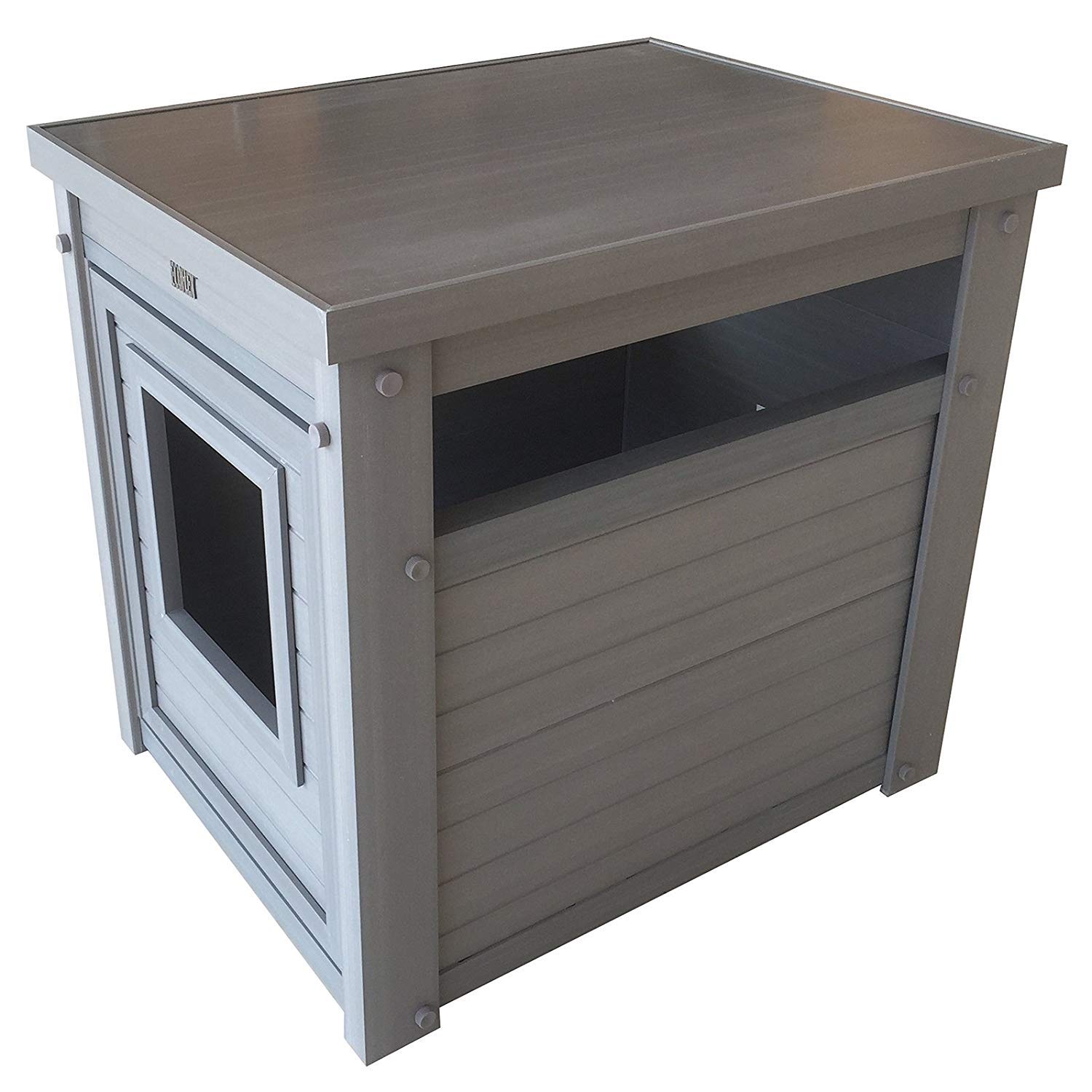 New Age Pet ECOFLEX® Jumbo Cat Litter Box Cover & End Table - Odor Resistant, Moisture Proof Composite Material - 10 Year Warranty - Perfect for Living Rooms & Small Spaces - Discreet Litter Box Enclosure for Home Decor