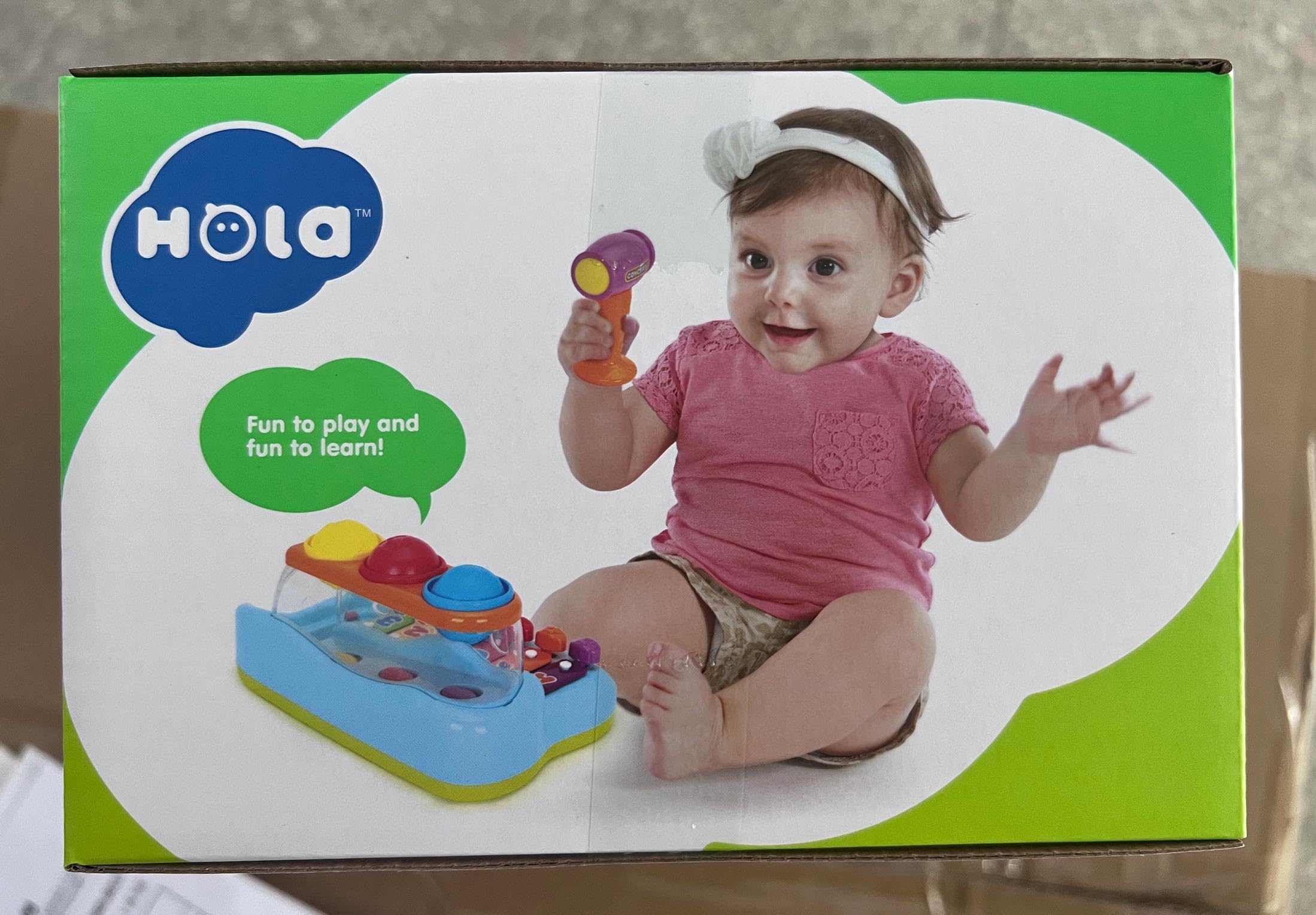 HOLA Pound & Tap Hammer Xylophone Toy for 1-3 Year Old Boys & Girls - Best Birthday Gift for 1 Year Old Baby | Early Learning Musical Instrument for Toddlers 12-18 Months | Perfect Easter Basket Stuffer & Educational Toy for Preschoolers (Playtime, Music Development, Sensory Learning)