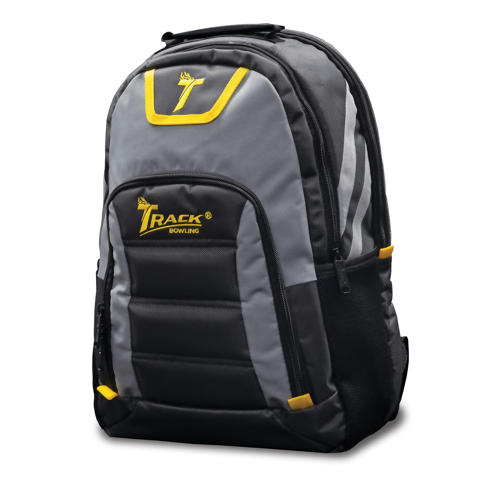 Track Select Backpack - Lightweight Durable Travel Backpack for Men & Women, Water-Resistant Grey/Yellow Hiking Backpack for School, Work, Gym & Outdoor Adventures