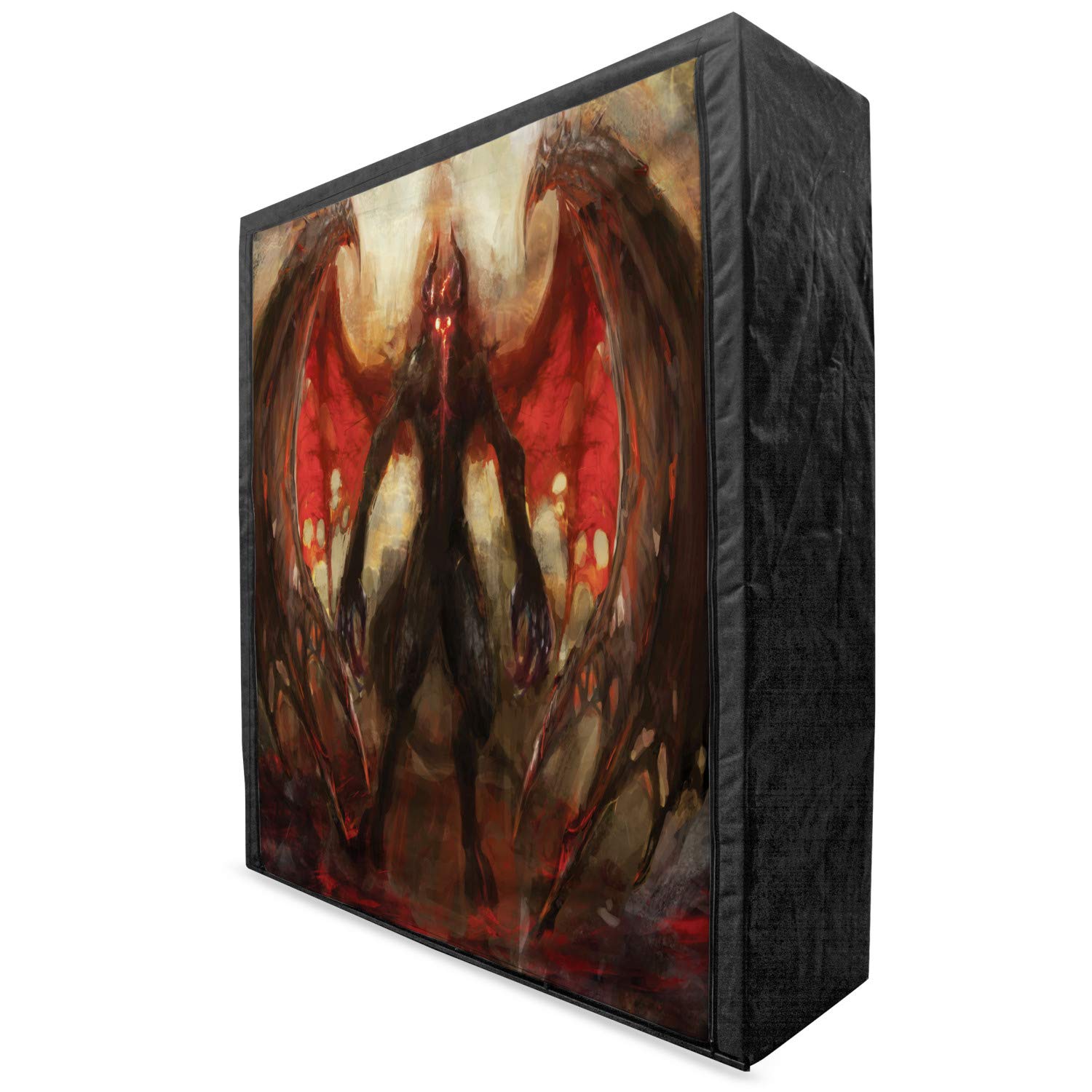 Ambesonne Fantasy World Portable Fabric Wardrobe - Devil Shadow with Wings Design, 59
