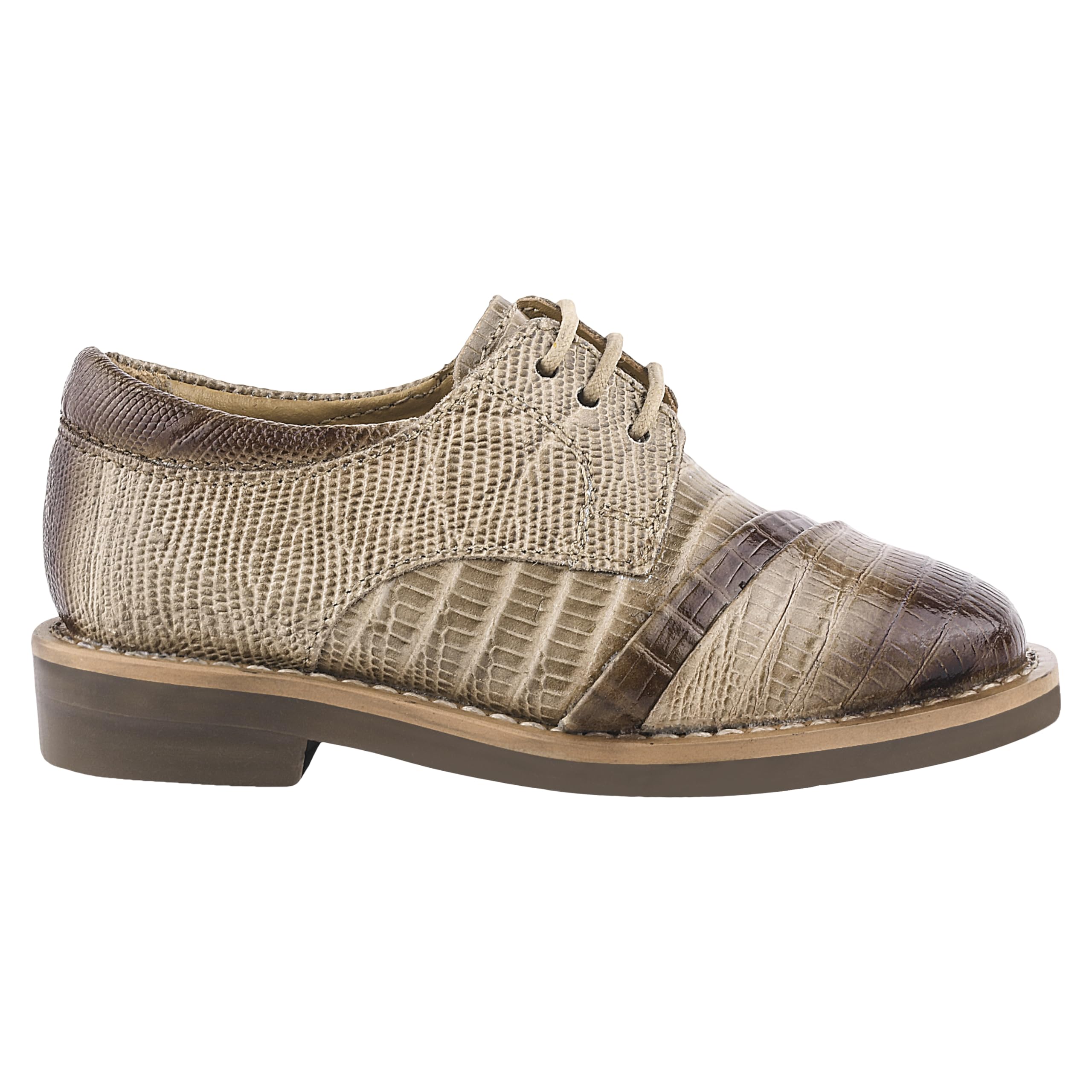 LIBERTYZENO Boys Genuine Leather Oxford Dress Shoes with Animal Print - Lace-Up Formal Shoes for Toddlers & Kids - Perfect for Easter Gifts, School Events, and Special Occasions