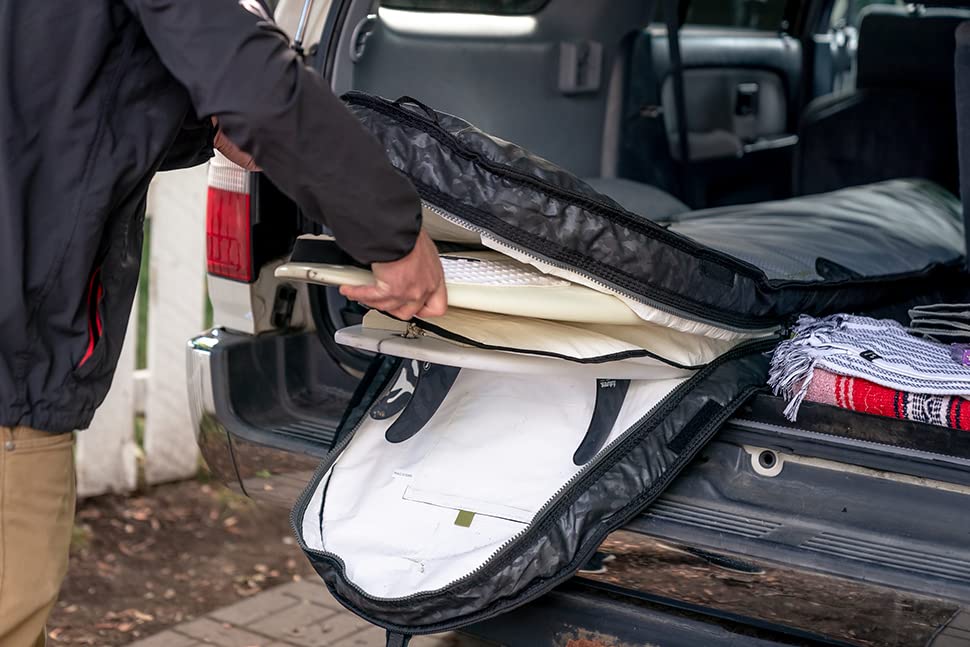 **Rhino Premium Surfboard Travel Bag for Single or Double Shortboards (1-2 Boards) - Durable & Water-Resistant for Air Travel & Beach Trips**