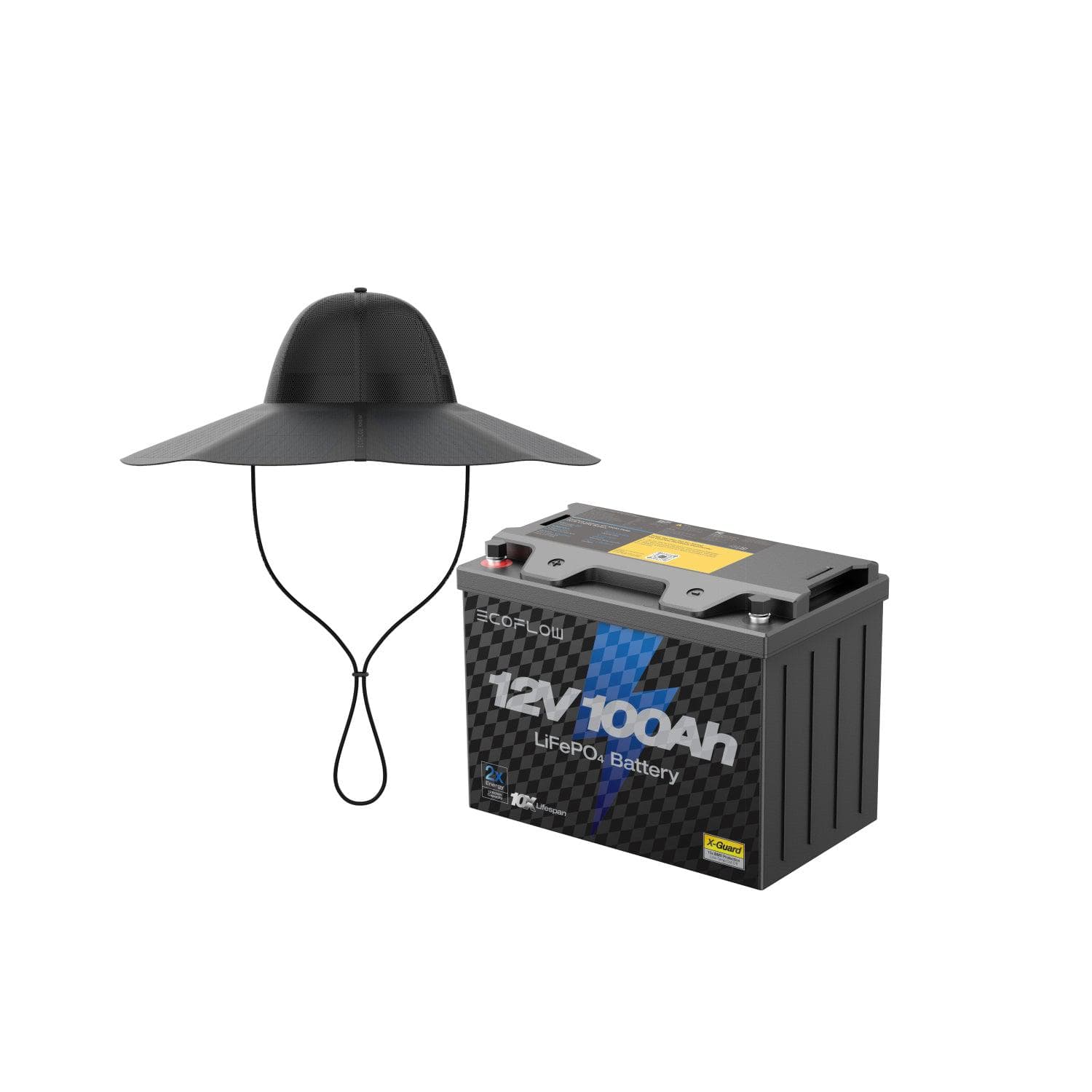 EcoFlow 12V 100Ah LiFePO4 Deep Cycle Lithium Battery - Perfect for Solar Power Systems, RVs, Marine & Off-Grid Applications