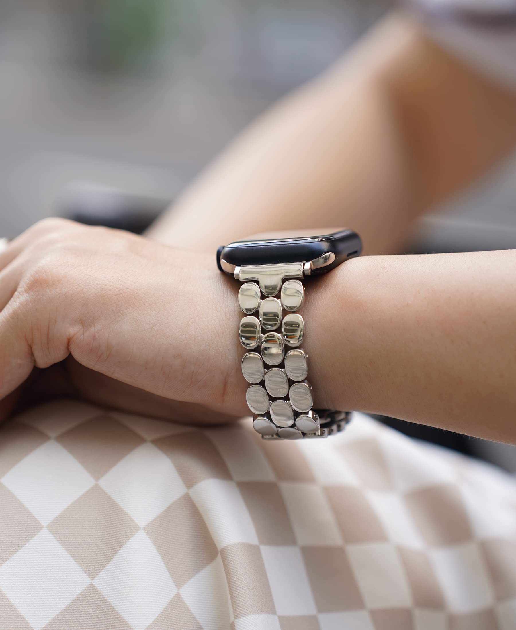 Stylish & Comfortable Apple Watch Bands for Women - Compatible with 38mm/40mm/41mm/42mm/44mm/45mm/46mm/49mm Models (Series 1-10 & SE) - Gold, Silver & Rose Gold Options - Perfect for Workouts, Office Wear & Everyday Fashion
