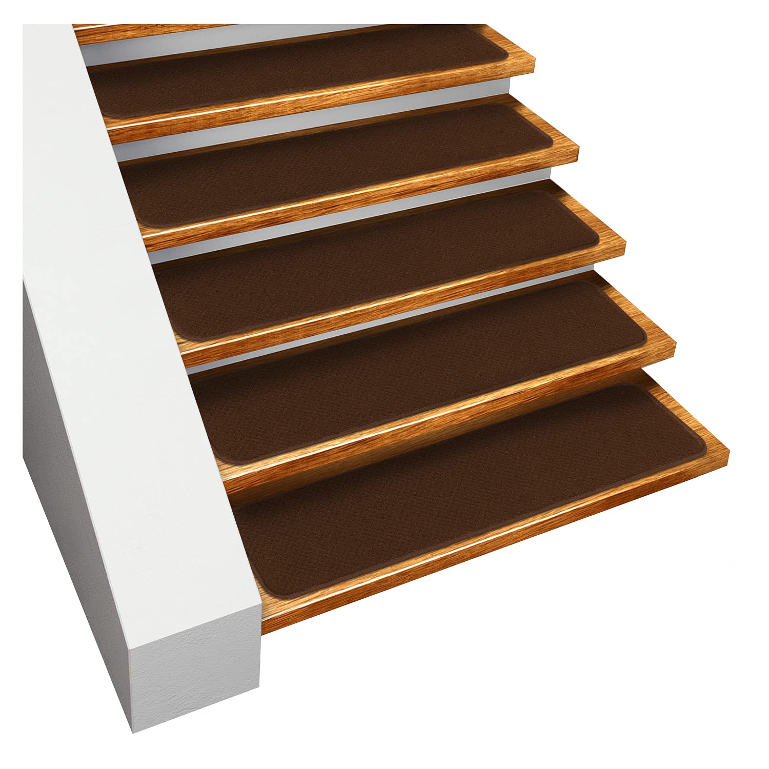Non-Slip Carpet Stair Treads Set of 12 - Chocolate Brown 8