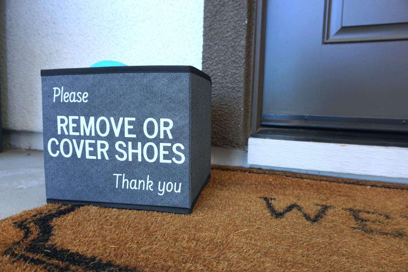 Disposable Shoe Covers Box - Waterproof Shoe Booties Holder for Realtors, Open Houses & Home Showings | Keep Floors Clean | Shoe Cover Dispenser for Real Estate Agents, Medical Offices & Construction Sites