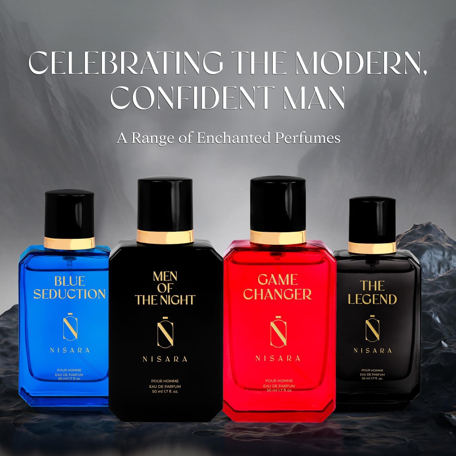 Nisara The Legend Men's Perfume - 50ml Long Lasting Eau De Parfum | Premium Cologne with Bergamot, Pink Pepper, Lavender & Amber Notes | Fresh Spicy Fragrance for Men | Perfect for Date Night, Office & Special Occasions