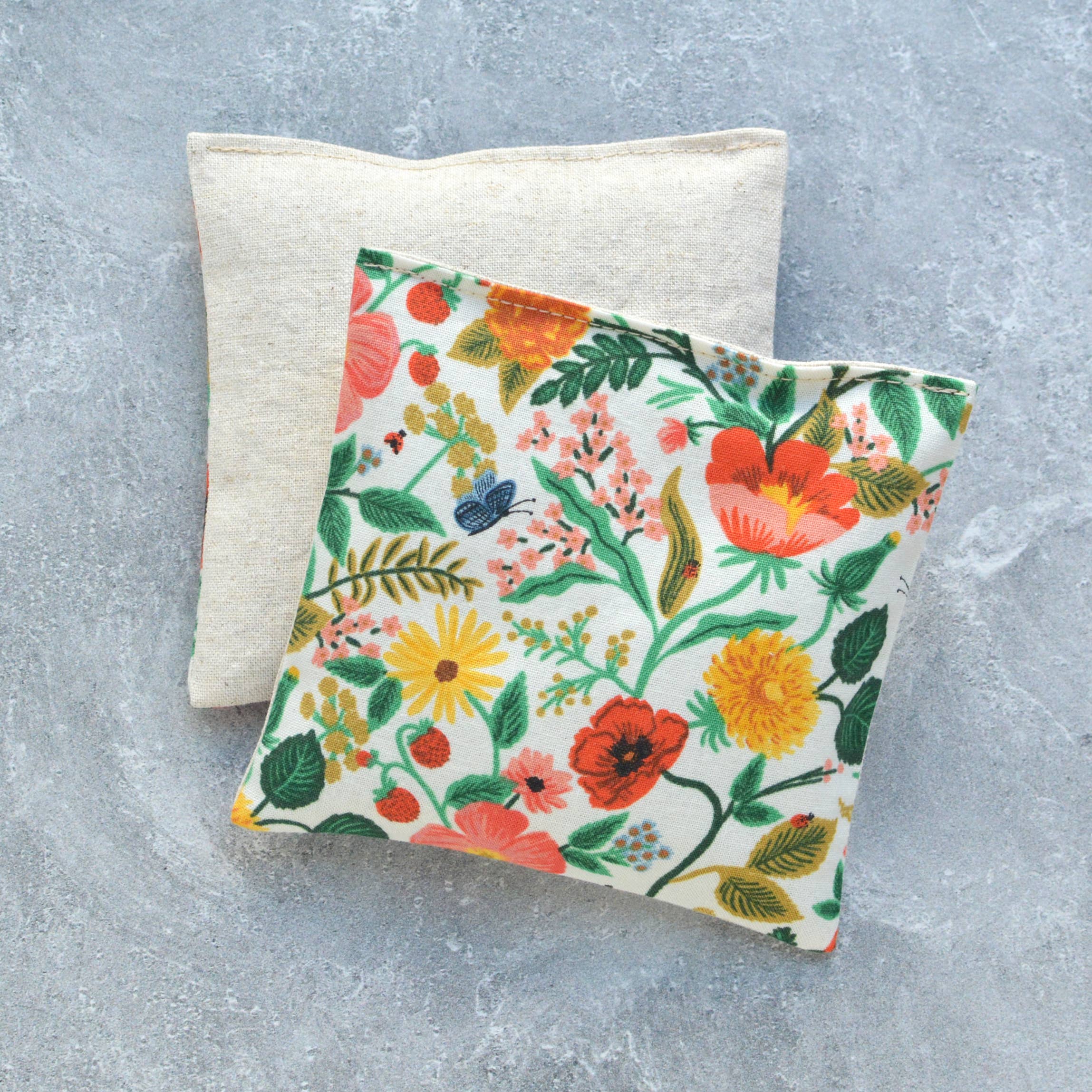 Minor Thread Lavender Sachet Bundle - Poppy Fields in Cream Botanical Flora Scented Drawer Liners | Home Fragrance for Closets, Dressers & Gift Giving