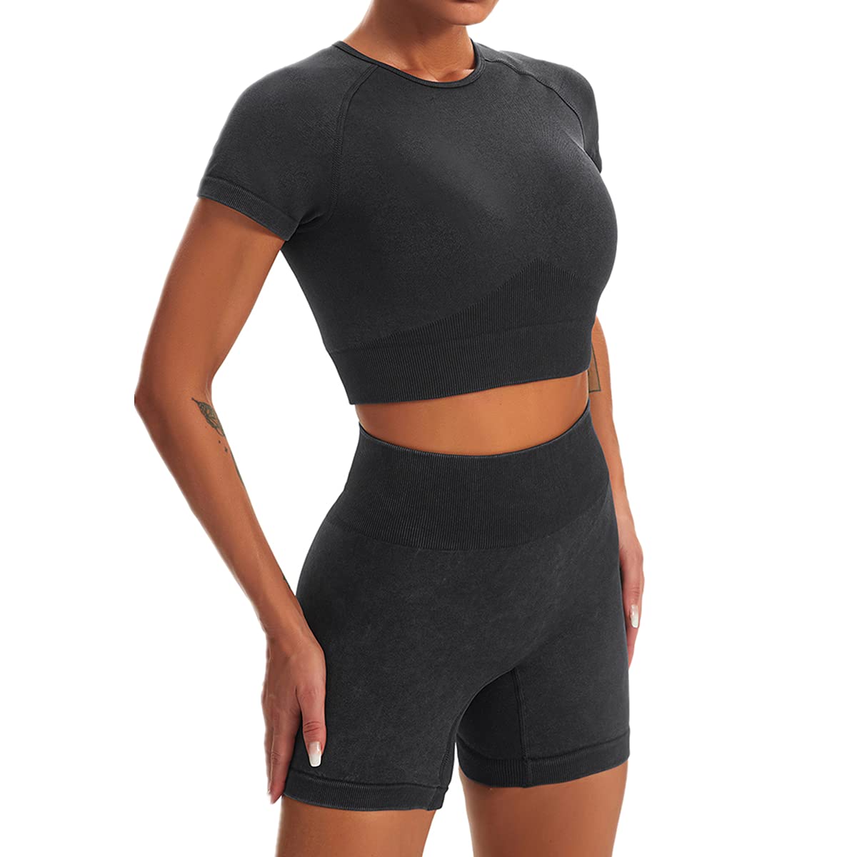 Women's 2-Piece Workout Set - High Waisted Yoga Leggings & Sports Bra Crop Top - Activewear Gym Clothes for Yoga, Running & Fitness