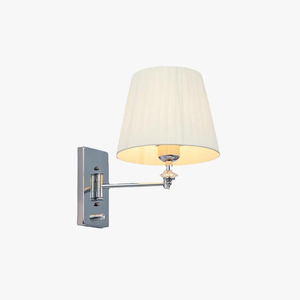 Modern Fabric Wall Sconce with Folding Arm - Adjustable LED Bedside Reading Light for Bedroom, Living Room & Dorm Decor