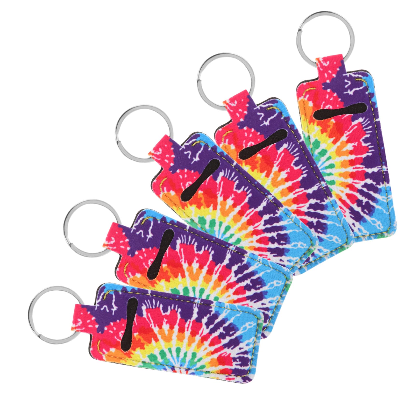 10 Pcs Square Keychain Lip Gloss Holder - Floating Key Rings for Boats, Portable Lipstick Organizer, Travel Chopstick Holder & Neoprene Keychain - Perfect for Makeup, Boating & Outdoor Activities