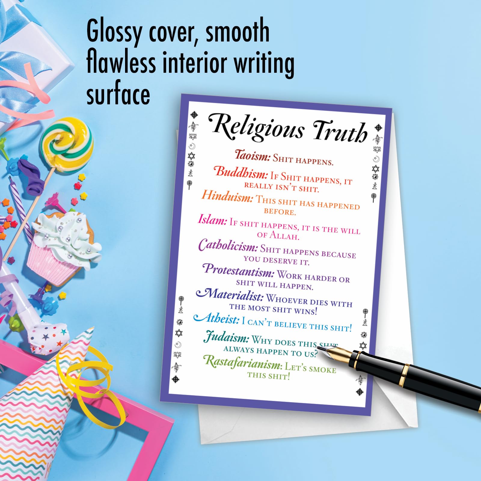 Funny Happy Birthday Card with Envelope - Colorful Humorous Greeting Card for Friends & Family - Religious Truth 0757 - Perfect for Birthdays, Anniversaries & Special Occasions