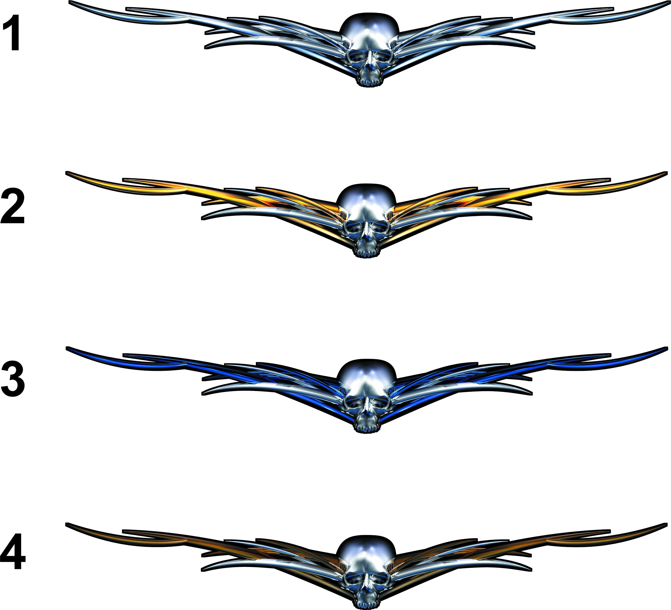 Horned Chrome Skull Vinyl Decal Sticker for Truck Hood & Tailgate - Car, SUV, Motorcycle Customization - Durable, Weatherproof, Easy to Apply
