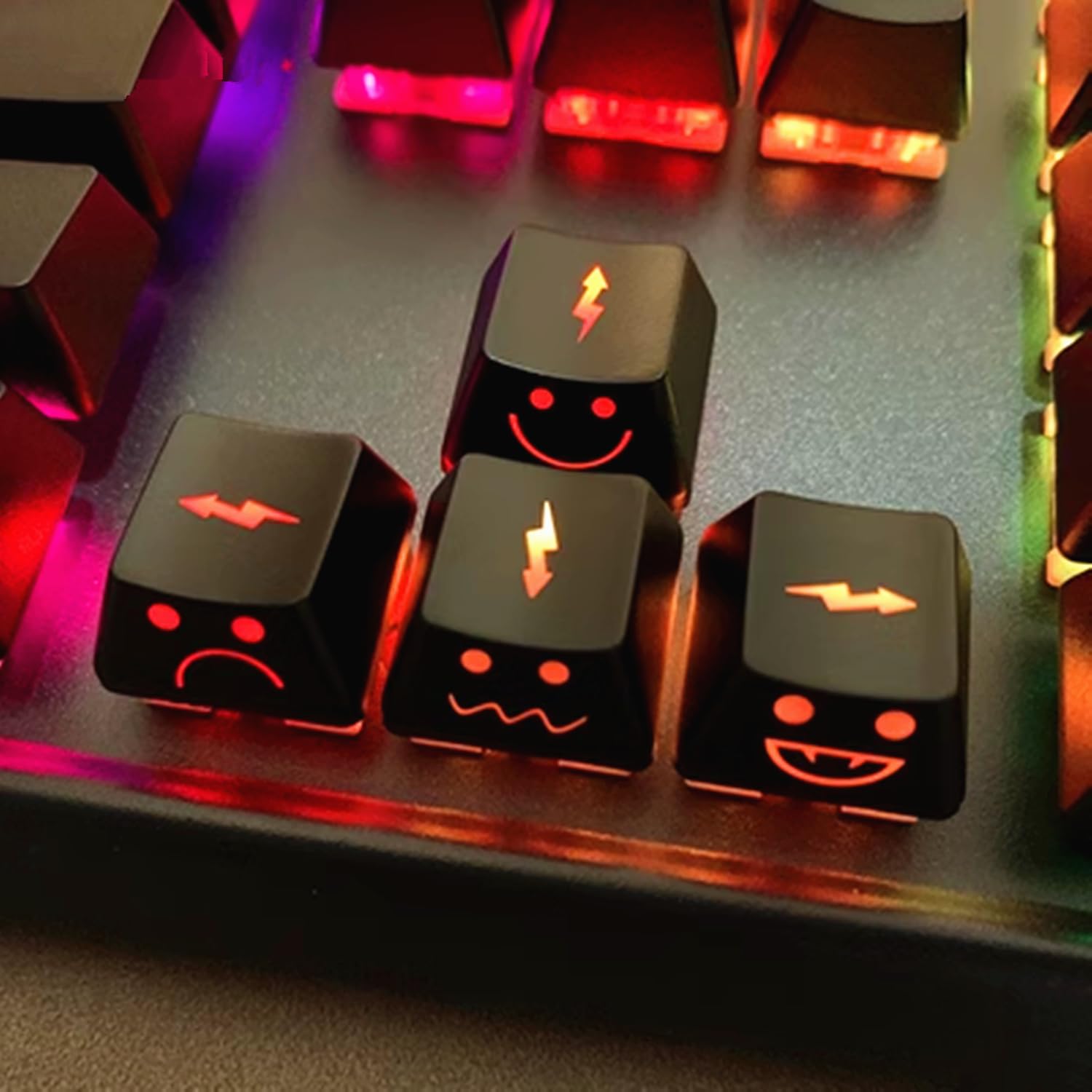 UV Coated WASD Arrow Keycaps - Backlit, Double Shot, OEM Profile for MX Mechanical Keyboards - Perfect for Gaming & Typing