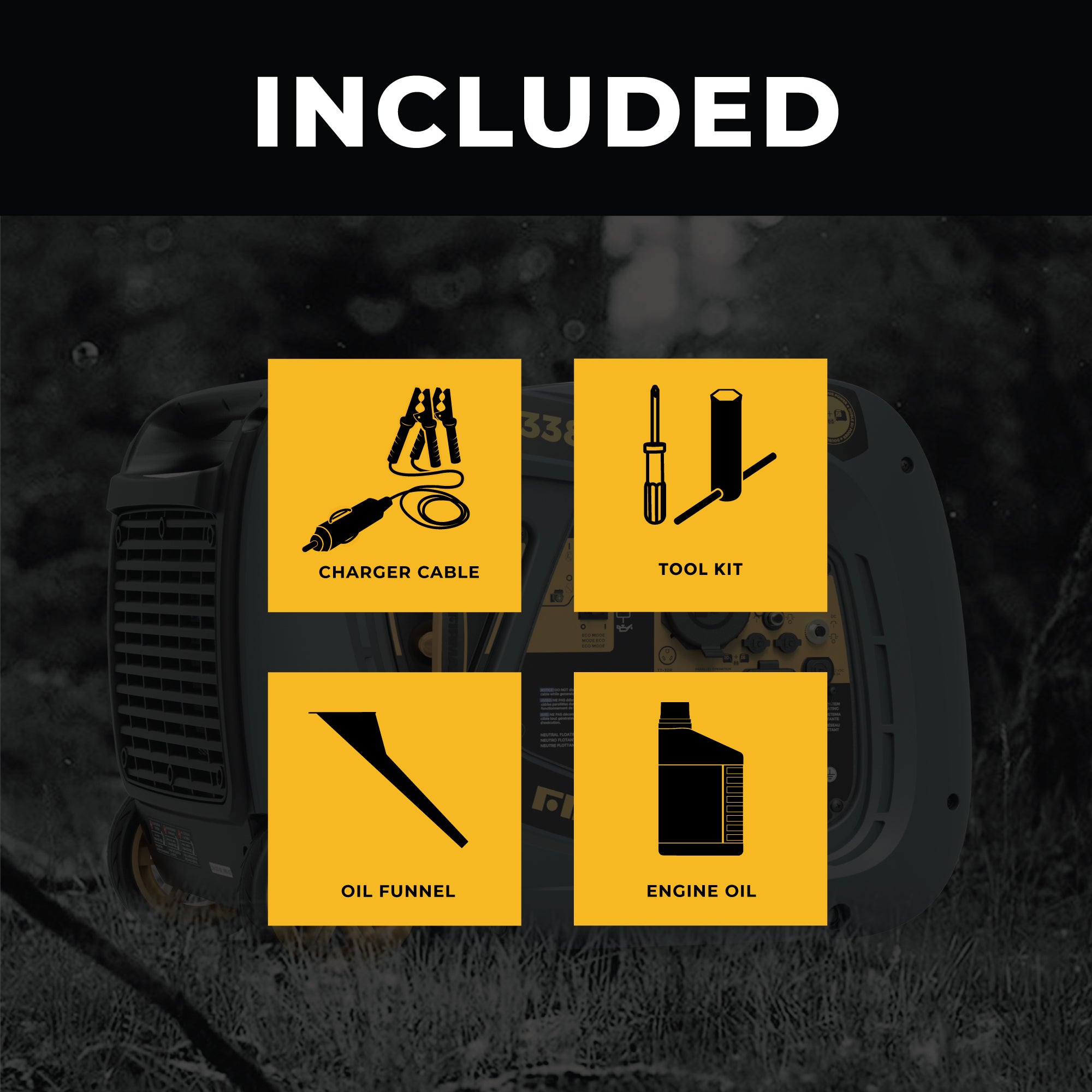 3650W Portable Inverter Generator with Recoil Start - Quiet, Reliable Power for Camping, RV Trips & Emergency Backup