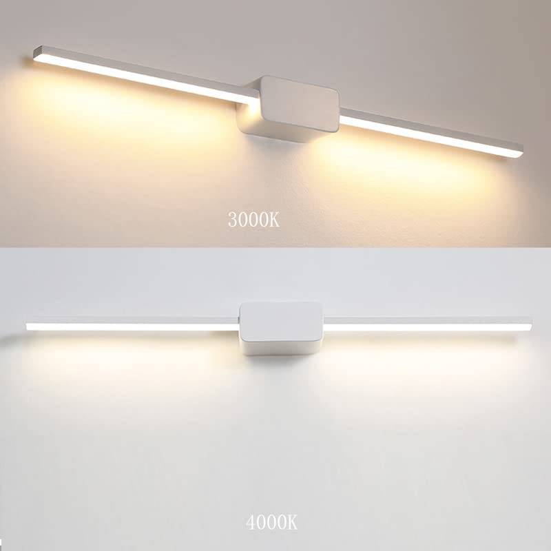 Modern LED Vanity Light for Bathroom - Dimmable Acrylic Wall Sconce in White/Black - Perfect for Makeup Dressing Table & Mirror Lighting | Bathroom Decor, Bedroom Vanity, Spa Style Illumination