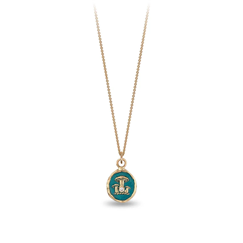 14K Gold Diamond Pendant Necklace Set - Elegant Earthy Tone Talisman for Women - Perfect for Gifts, Anniversaries & Special Occasions