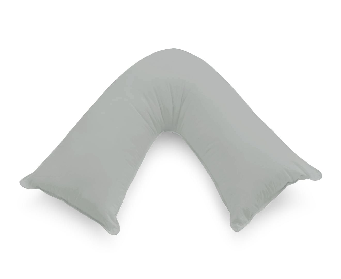 1000TC Premium Ultra Soft V-Shaped Pillowcase - Grey | Luxury Bedding for Side Sleepers & Neck Support | Perfect for Home, Hotel, and Travel Use