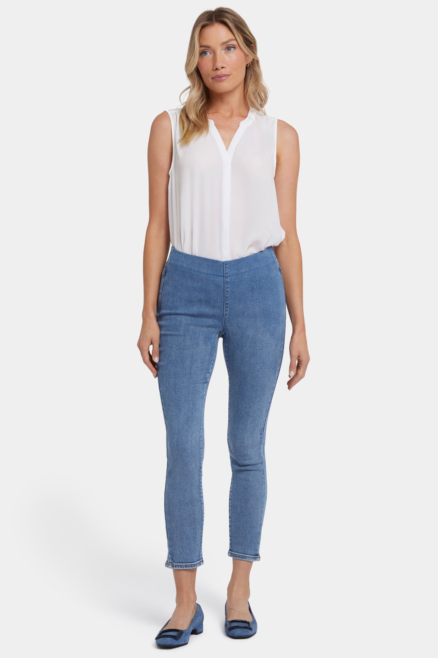 Ami Skinny Ankle Pull On Jeans for Women - Stretch Denim Pants, Comfortable & Fashionable (Minorca Isle) - Perfect for Casual Wear, Office & Date Night
