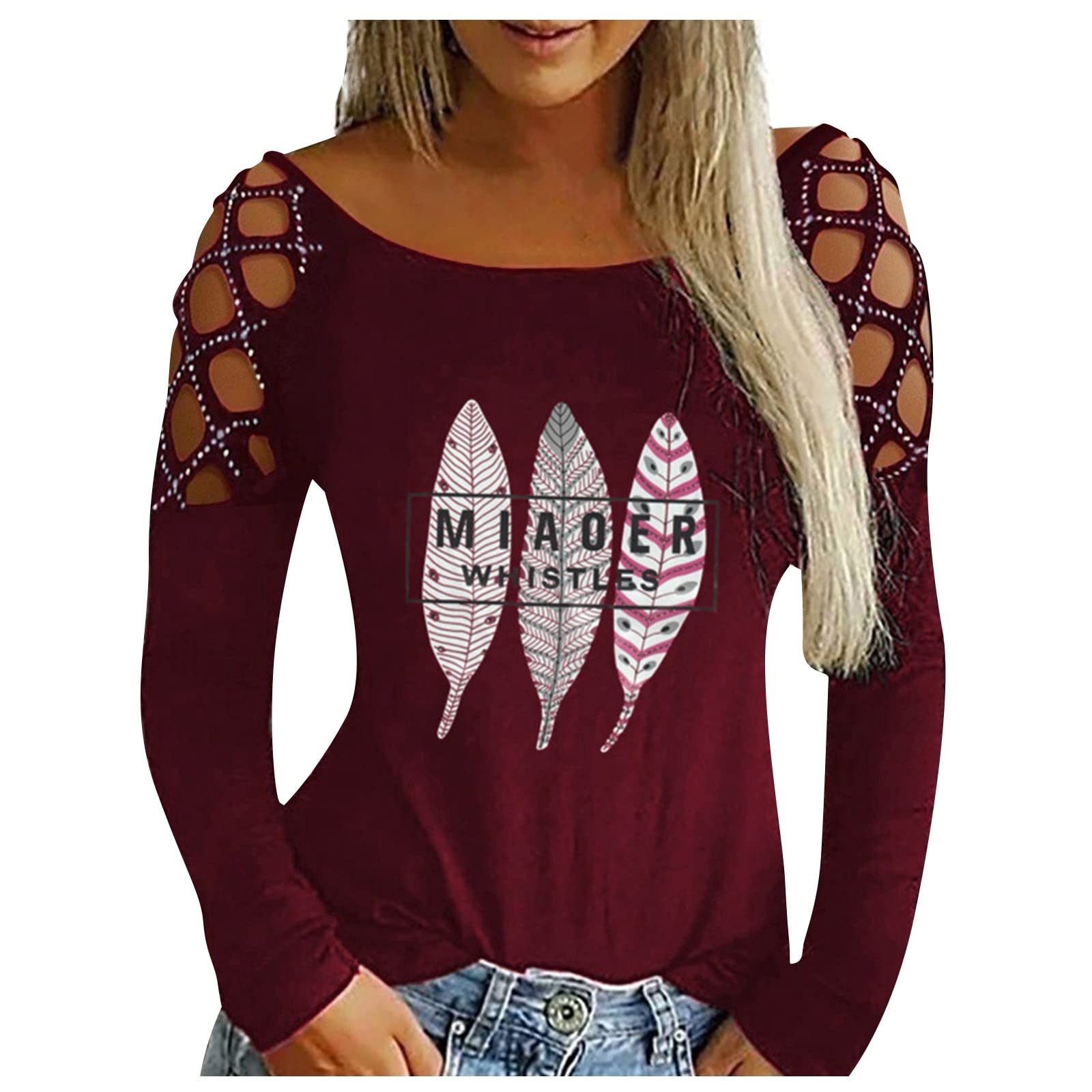 Oversized T-Shirts for Women | Casual Heart Print Long Sleeve Pullover Hoodie Sweatshirt Tops | Perfect for Loungewear, Street Style & Winter Layering