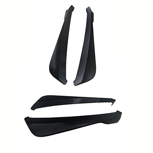 IKON MOTORSPORTS Rear Lip Splitters - Universal Fit for Any Car, Black PP Polypropylene Rear Bumper Lip Diffuser Guard Conversion (Unpainted) - Enhance Style & Aerodynamics for Sports Cars & Tuner Vehicles