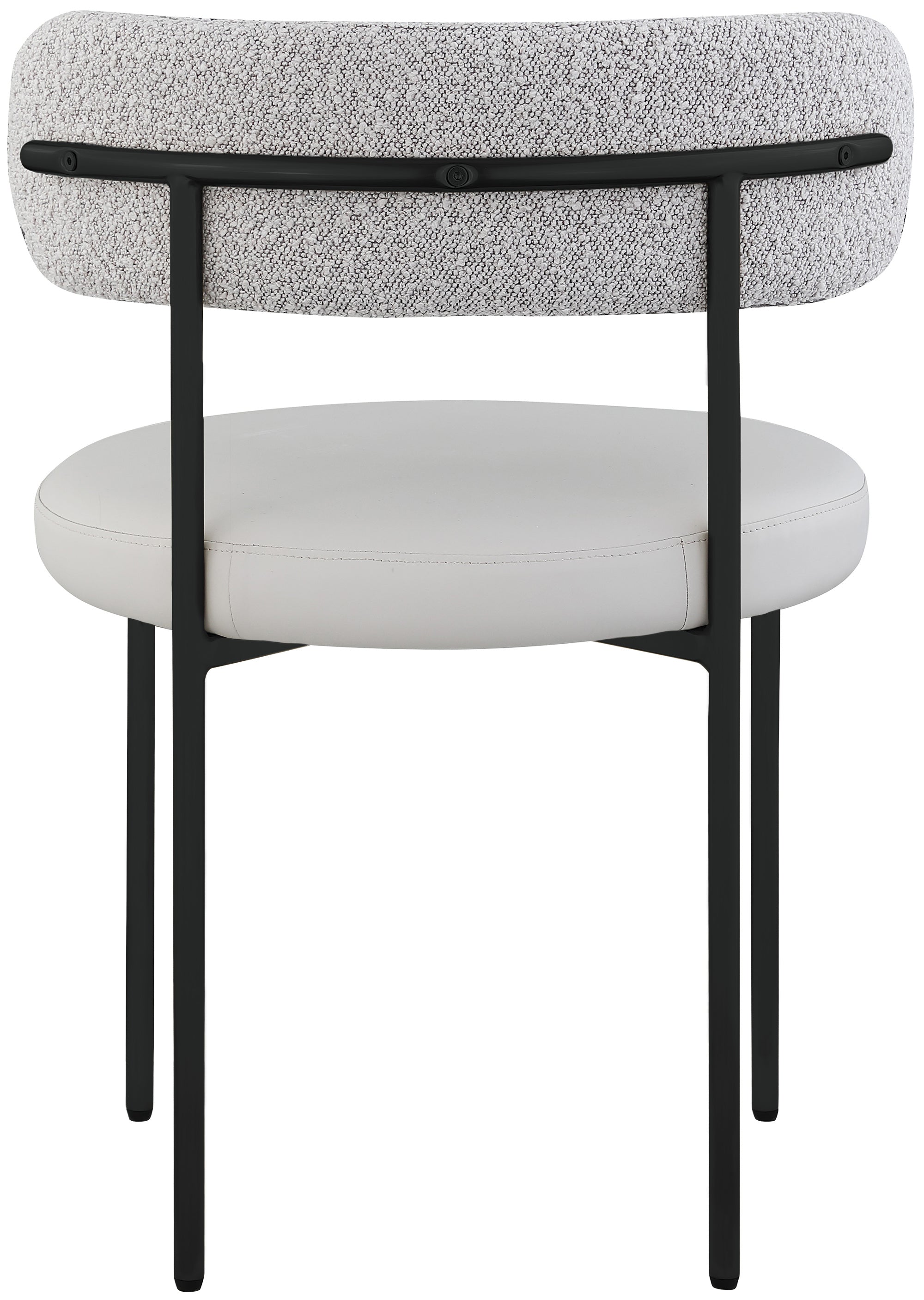Vegan Leather & Boucle Fabric Dining Chair - Modern Comfort for Home, Office & Restaurant Use