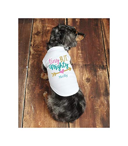 Personalized Dog Shirt for Small Dogs - Custom Tiny But Mighty Puppy Tee for Girl Dogs | Perfect for Birthdays, Adoption Days & Photo Shoots