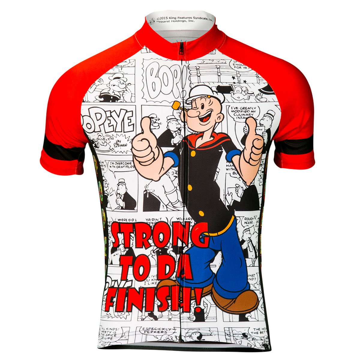 Men's Popeye Strong to the Finish Cycling Jersey - Breathable & Moisture-Wicking Bike Shirt for Road Cycling & Mountain Biking