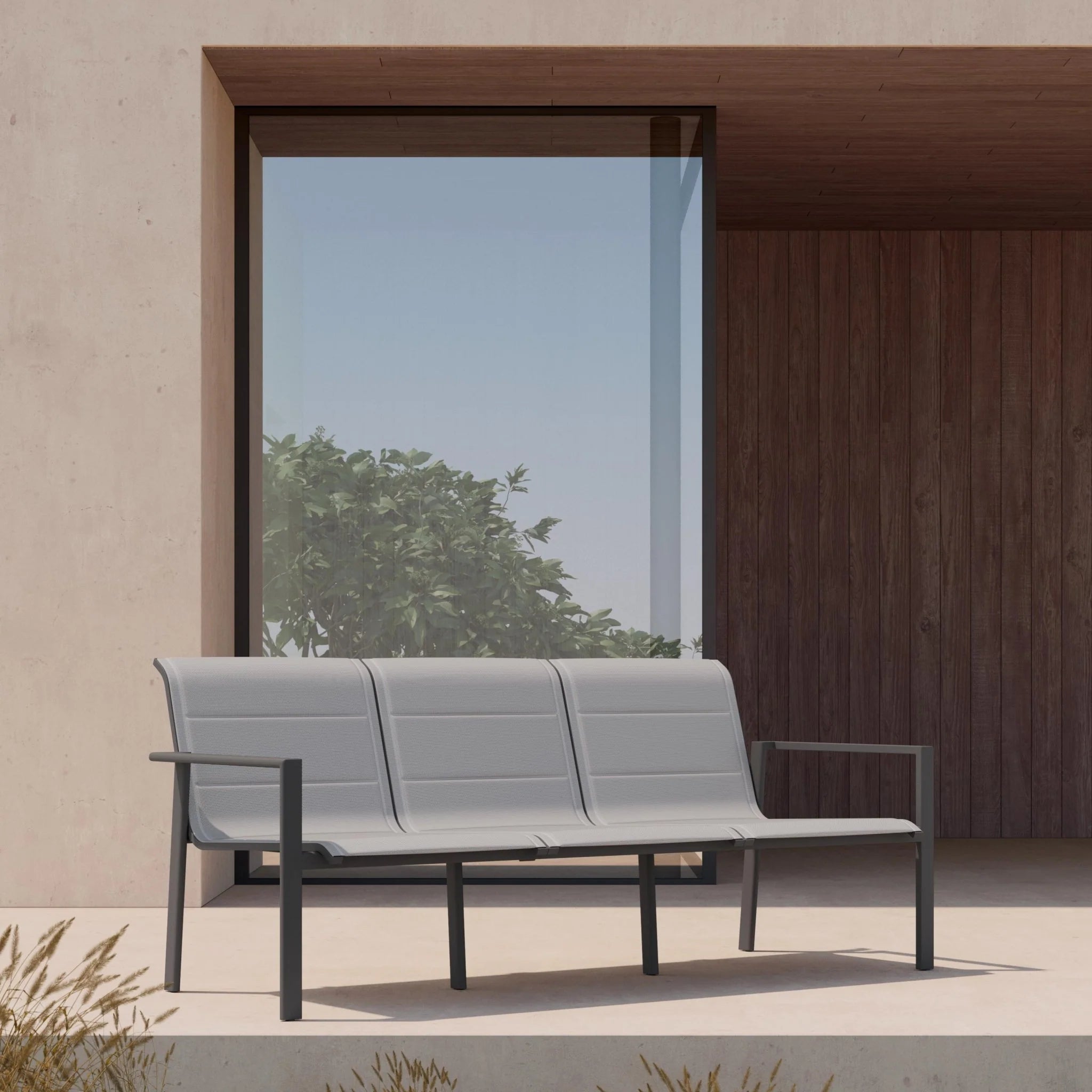 Amalfi Aluminum Outdoor 3-Seat Sofa Set - Patio Furniture for Garden, Poolside & Backyard - Weather-Resistant & Durable Lounge Seating