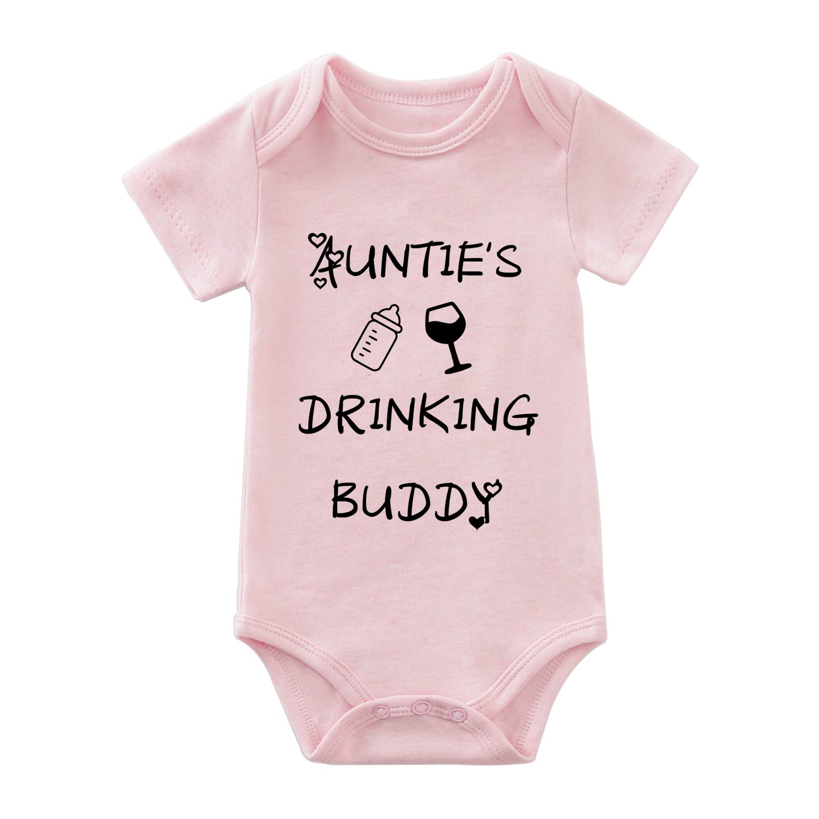 Funny Unisex Baby Onesie Romper - Auntie's Drinking Buddy Bodysuit for Newborns & Infants 0-24 Months | Cute Outfit for Family Gatherings, Photo Shoots & Playtime