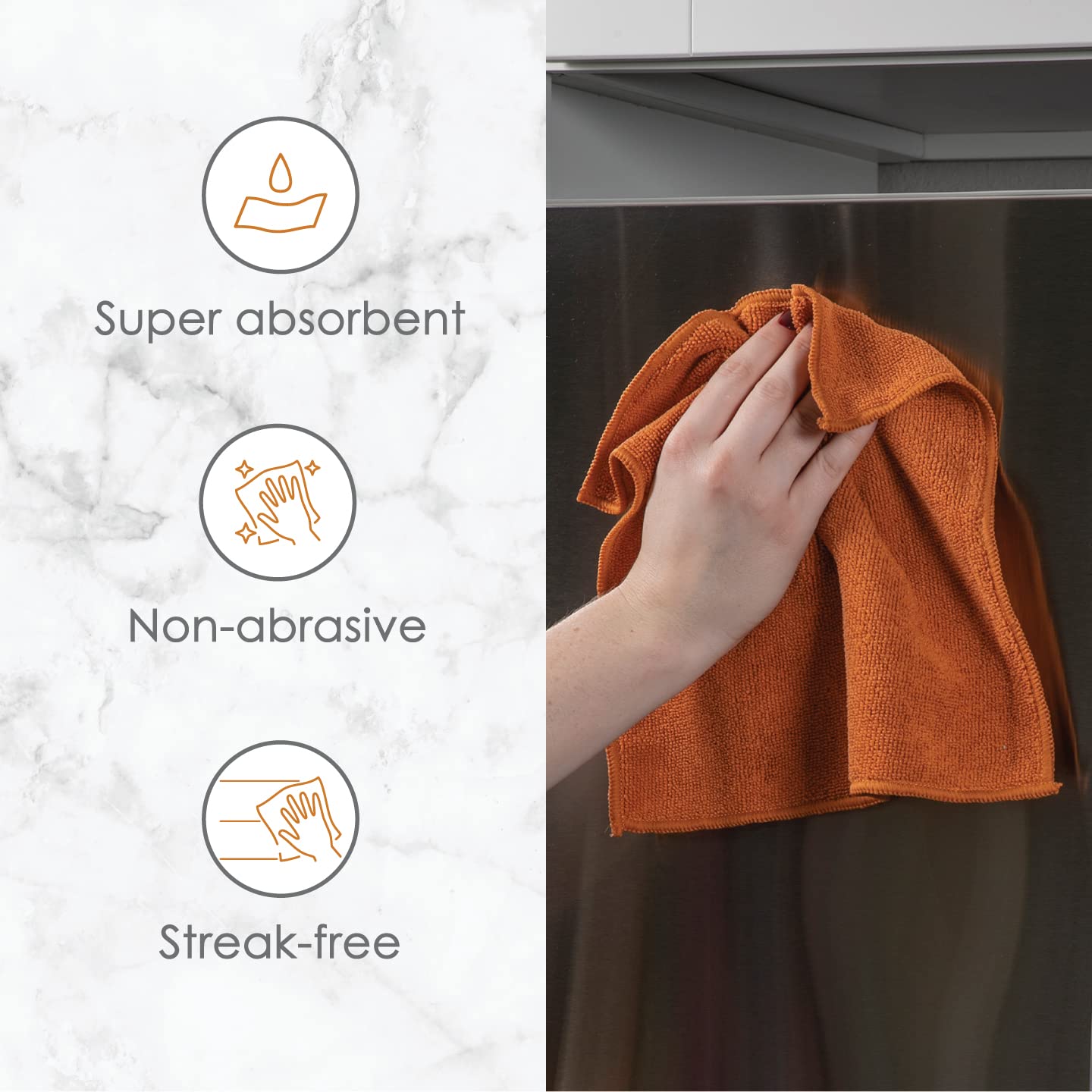 Premium Copper Lane Streak-Free Microfiber Cleaning Cloths - Tan & Copper | Ultra Absorbent, Lint-Free | Perfect for Cars, Windows, Glasses & Household Cleaning