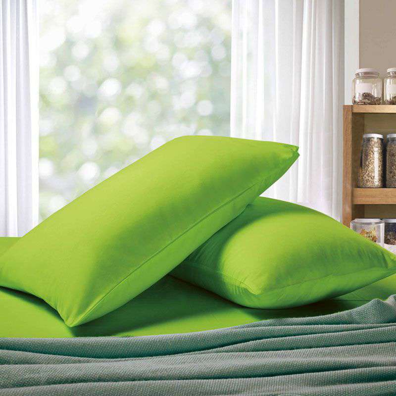 1000TC Premium Ultra Soft Queen Size Pillowcases 2 Pack - Luxury Green Cotton Bedding Set for Hotel & Home Use - Perfect for Master Bedroom, Guest Room & Airbnb