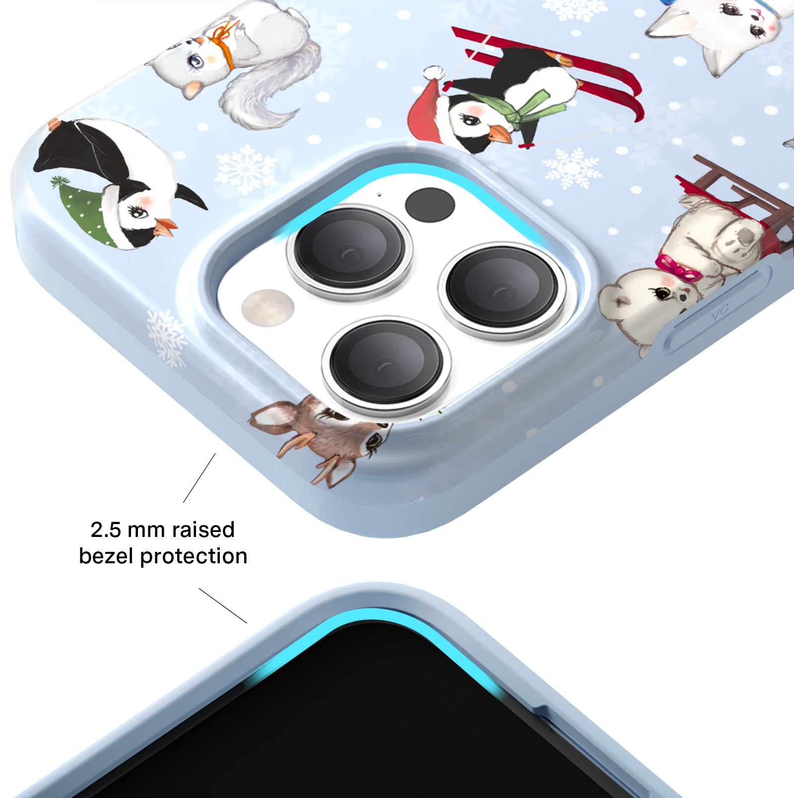 Cute Winter Wonderland Baby Animals iPhone Case - Protective & Stylish Cover for iPhone 12/13/14/15 Pro Max - Perfect Gift for Animal Lovers & Holiday Season