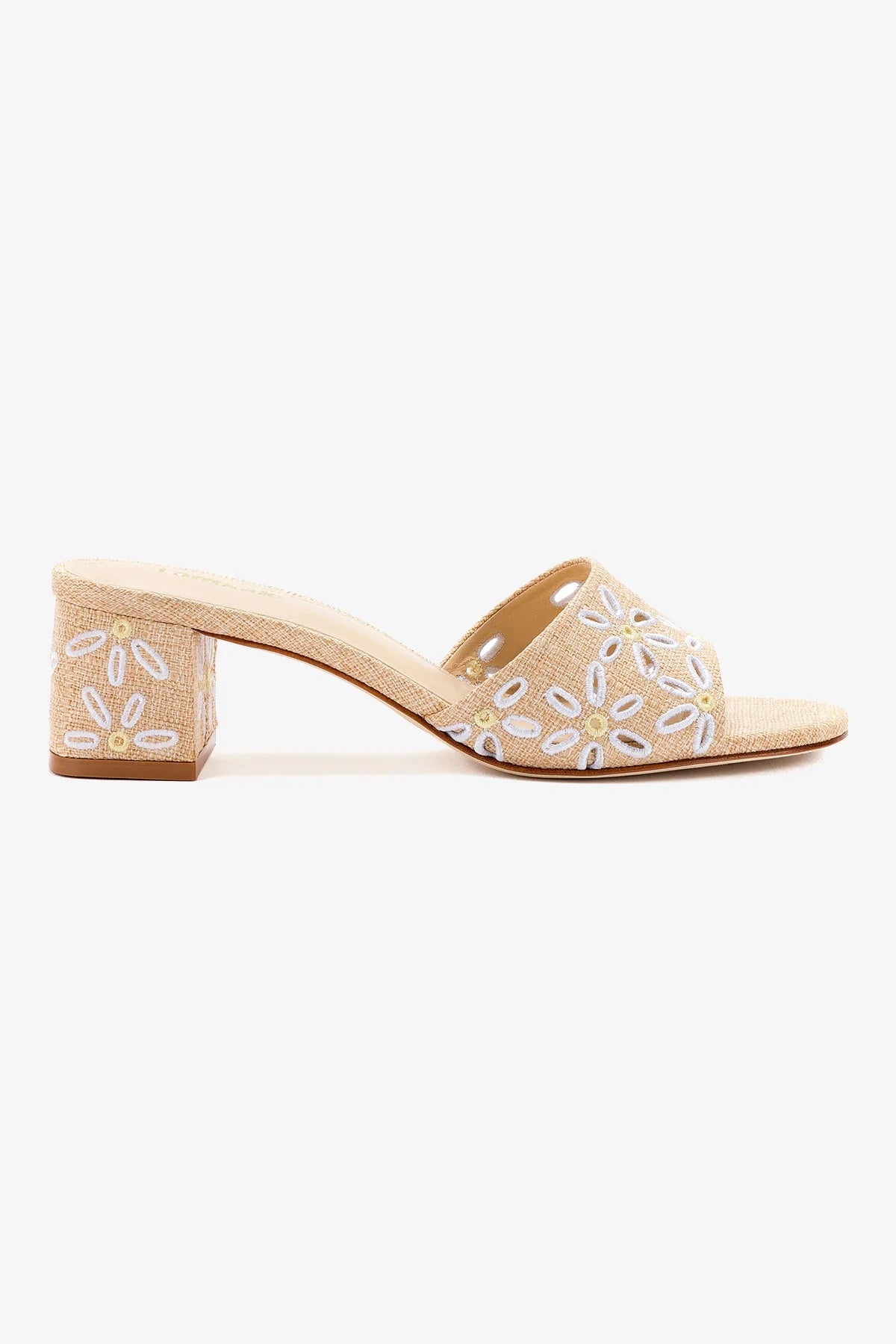 Brigitte Women's Beige Raffia Mule Sandals - Comfortable Summer Slide Shoes for Beach, Pool, and Casual Outings