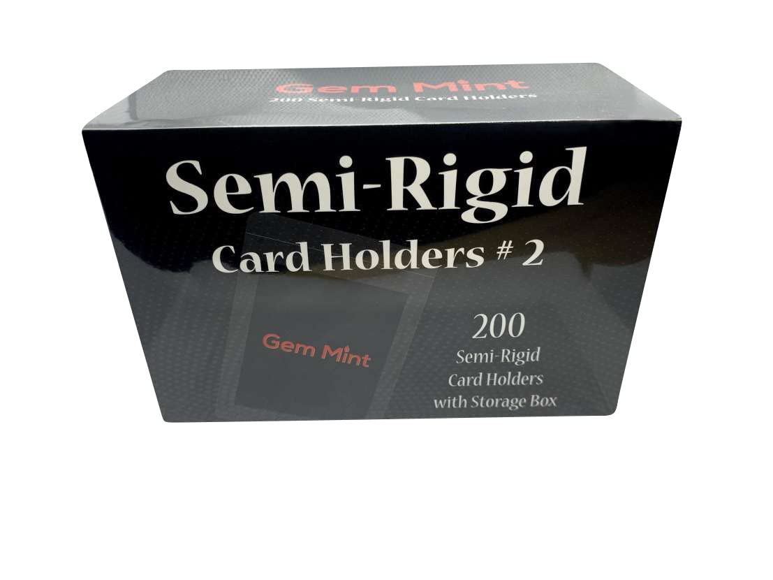 200ct Semi-Rigid Card Holders for Collectible Trading Cards - Acid-Free & Archival Safe - Perfect for Sports Cards, Pokemon, MTG, and Gaming Cards - Gem Mint Supplies - Ideal for Storage, Display, and Trading